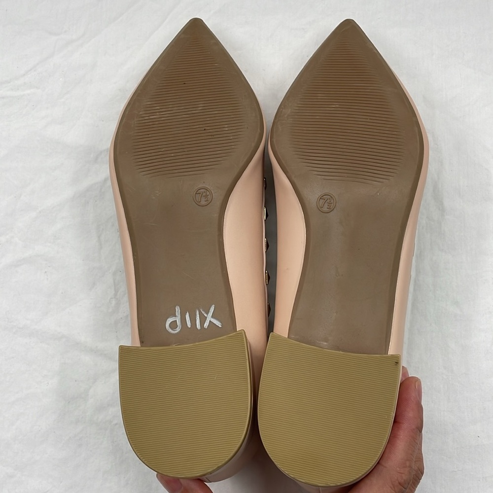 NEW! Lulus Adelyn Nude Studded Low Pointed-Toe Heels. 7.5. - Picture 15 of 15